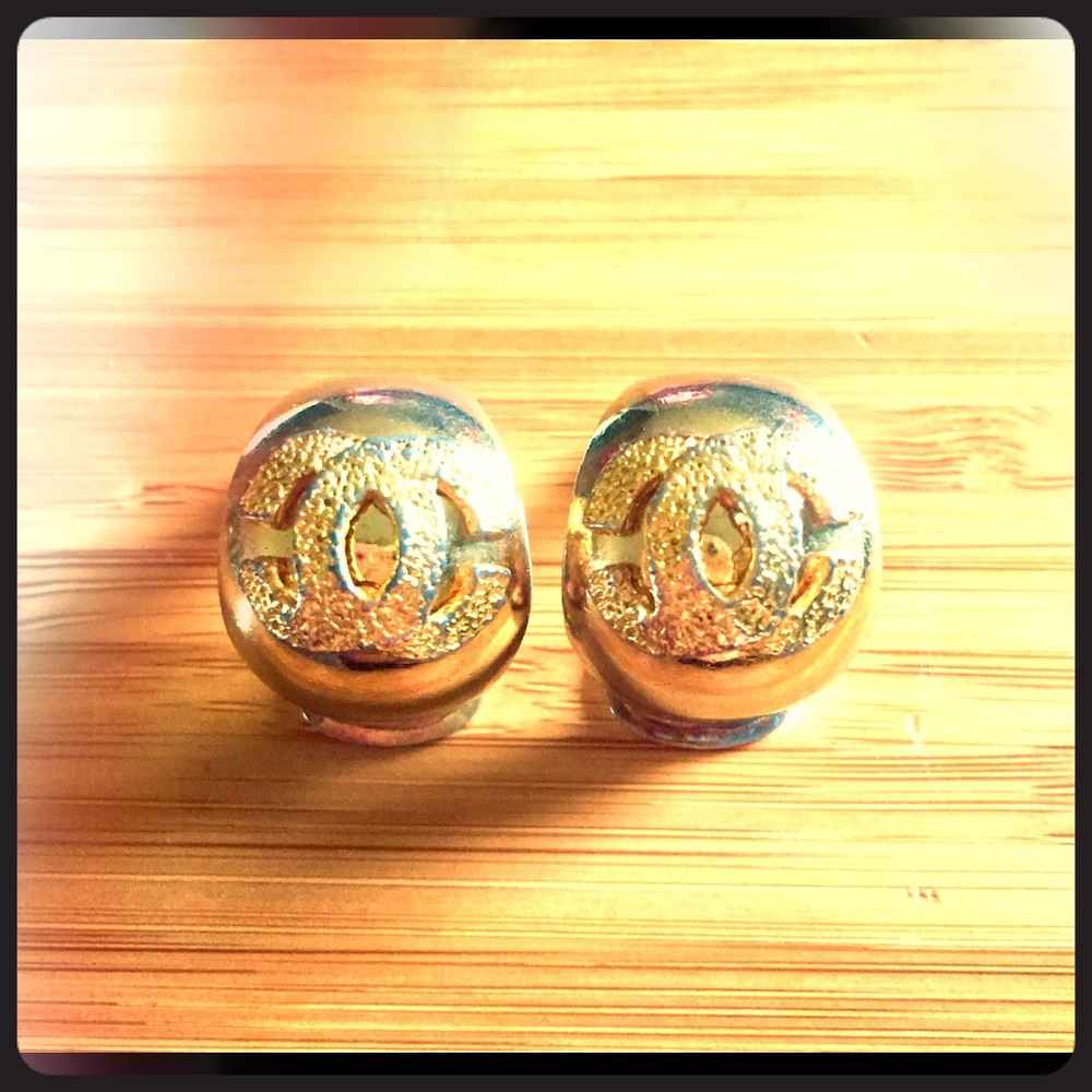 Vintage Chanel & Ferragamo clip on earrings